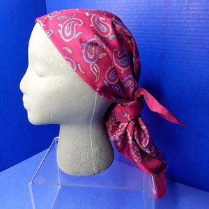 Paisley Sarah Coventry Scarf Vintage Square Head Neck Crimson Mauve Pink